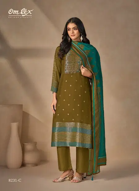 Rasvika By Omtex Musleen Jacquard Digital Printed Top Bottom With Dupatta Wholesalers In Delhi